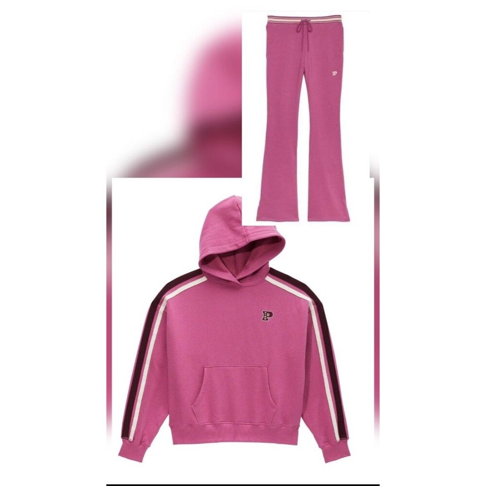 VS PINK OUTFIT CAMPUS HOODIE FLARE PANTS XL SET